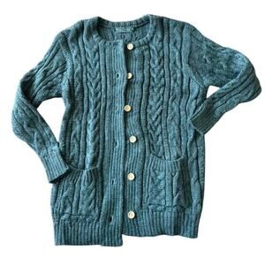 Vintage WoolOvers Cable Knit Cardigan – Irish Fisherman Style – Size Medium